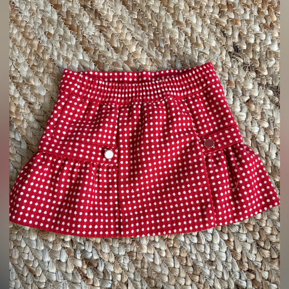 Janie & Jack Red Polka Dot Skirt